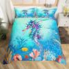 3D Octopus Sea Turtle Duvet Cover Retro Sailboat Crab Reptile Bedding Set Marine Mediterranean Style Jellyfish Comforter Cover