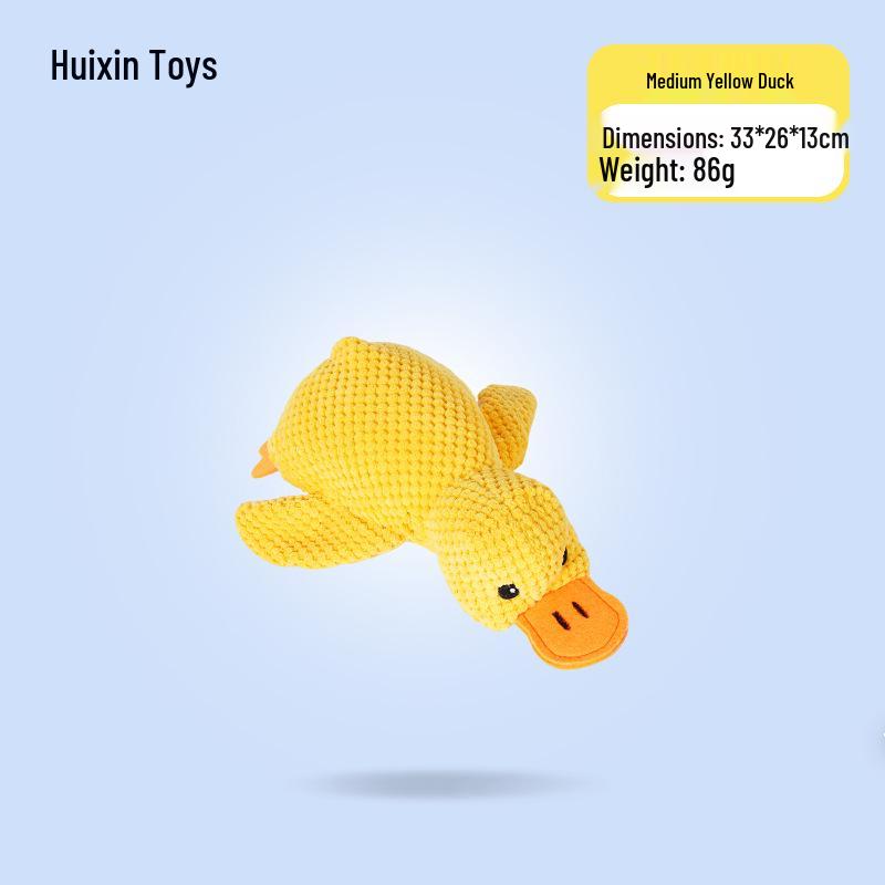 In-Stock Yellow Duck Plush Toy: Sound-Making, Scratch/Bite/Chew Resistant for Dogs