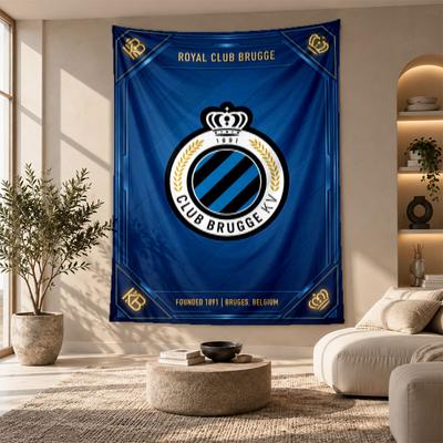 Dekoracyjny gobelin, Sztuka ścienna z nadrukiem Club Brugge FC, Lekka ozdoba ścienna do sypialni