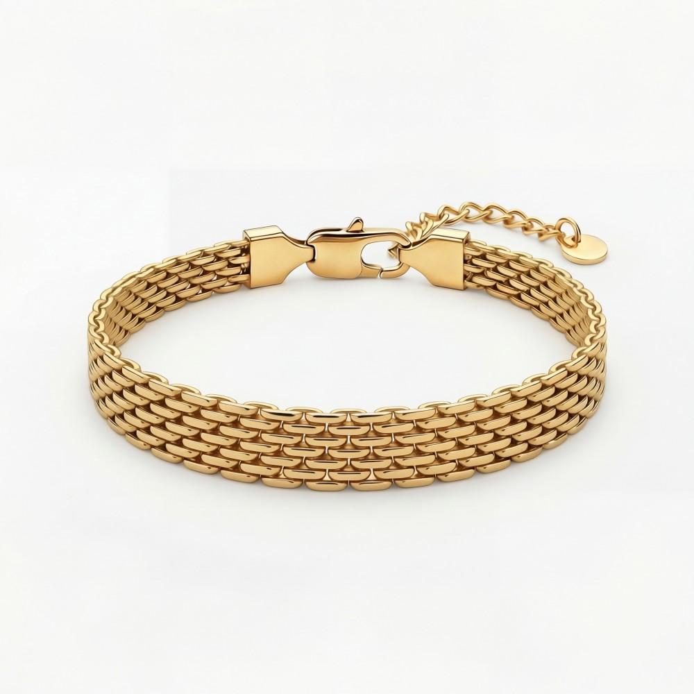 Mariasz Minimalist 3/6/8mm Gold Plated Stainless Steel Mesh Bracelet for Women Waterproof Chain Stacking French Vintage Jewelry