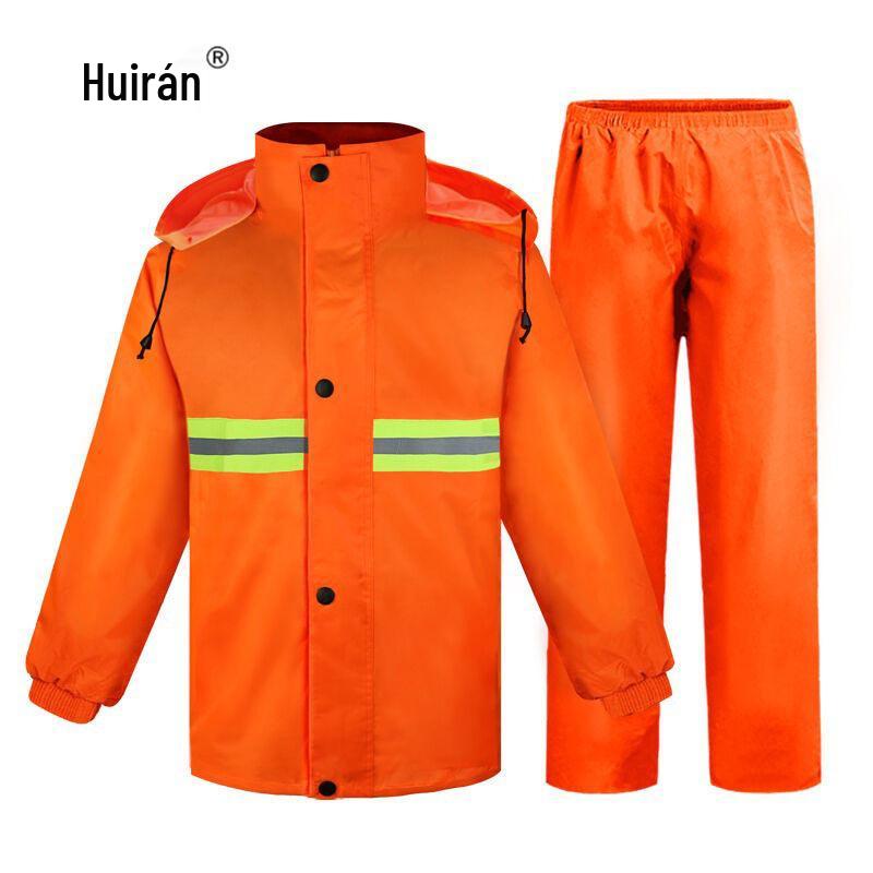 

Men s Reflective Rainproof Set: Thick, Stormproof Raincoat & Pants for Traffic Duty and Sanitation Workers XL