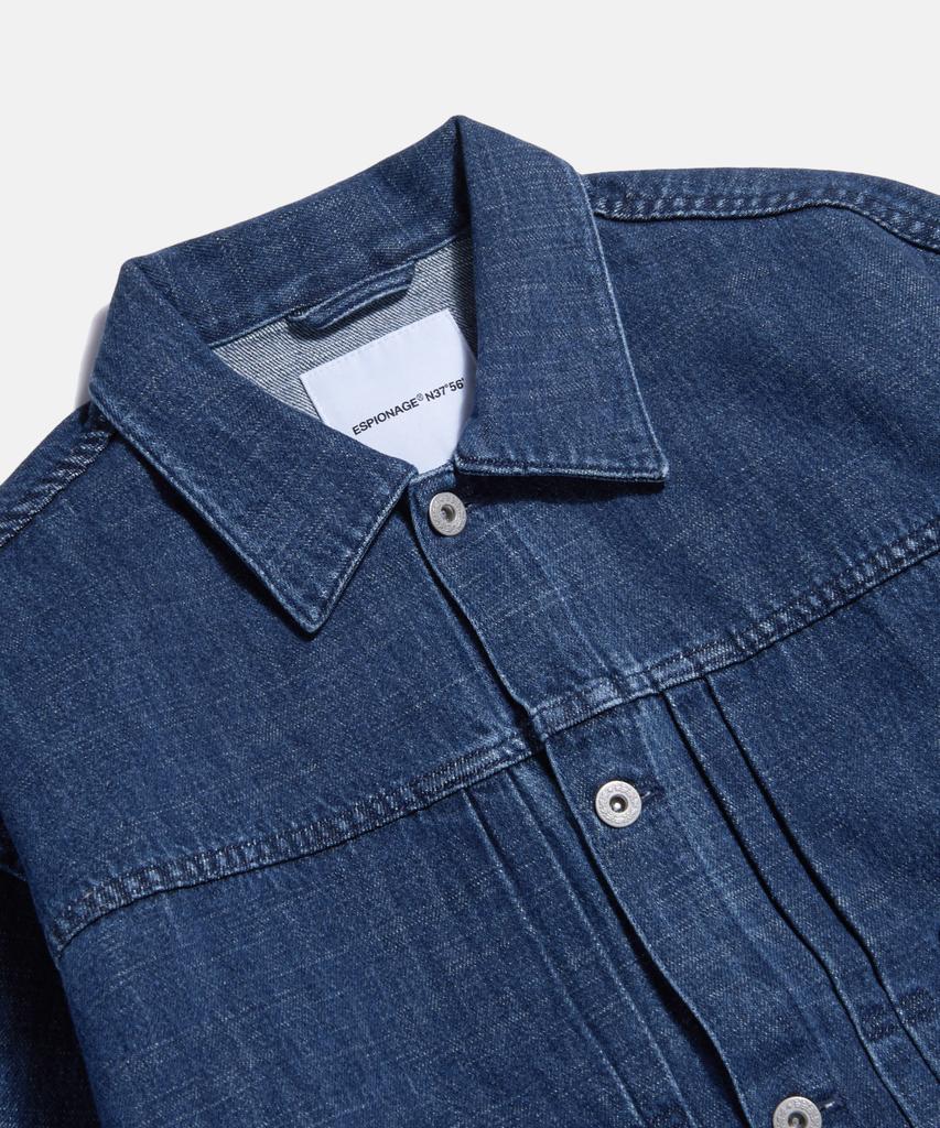 Espionage (Jpn Fabric)Type 1 Kaihara Denim Trucker Jacket Mid Indigo