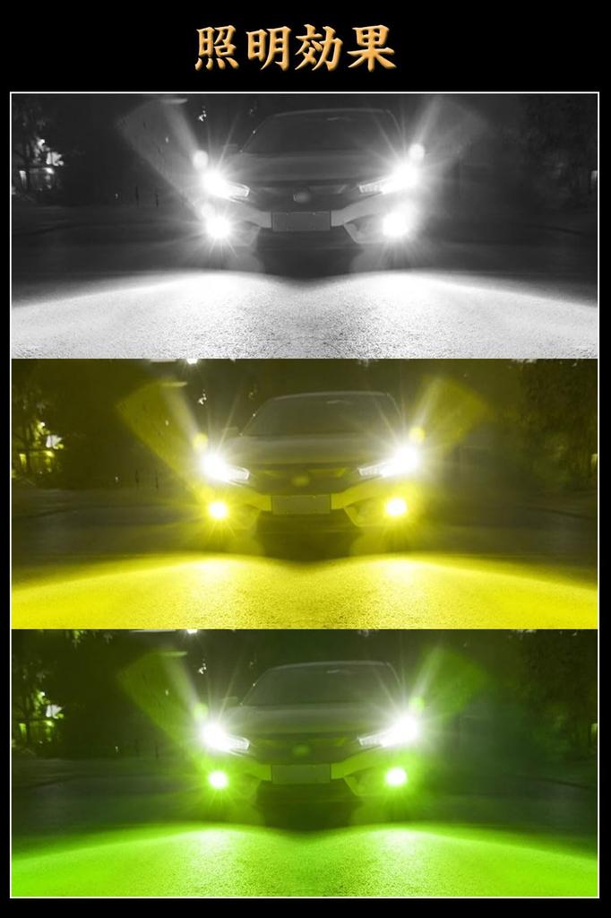 H11 LED Fog Lamp, Explosive Light, Lemon Yellow, Compatible with Vehicle Inspections, H8, H9,