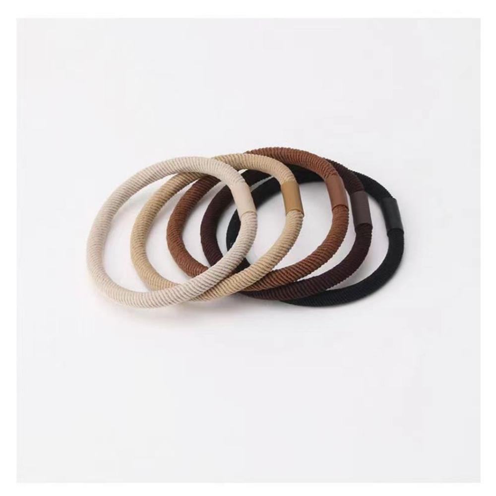 5pcs Twill High Elasticity Rubber Hair Bands Korean Simple Hair Rope Stretch Women Hair Ties Scrunchies Ponytail Holder
