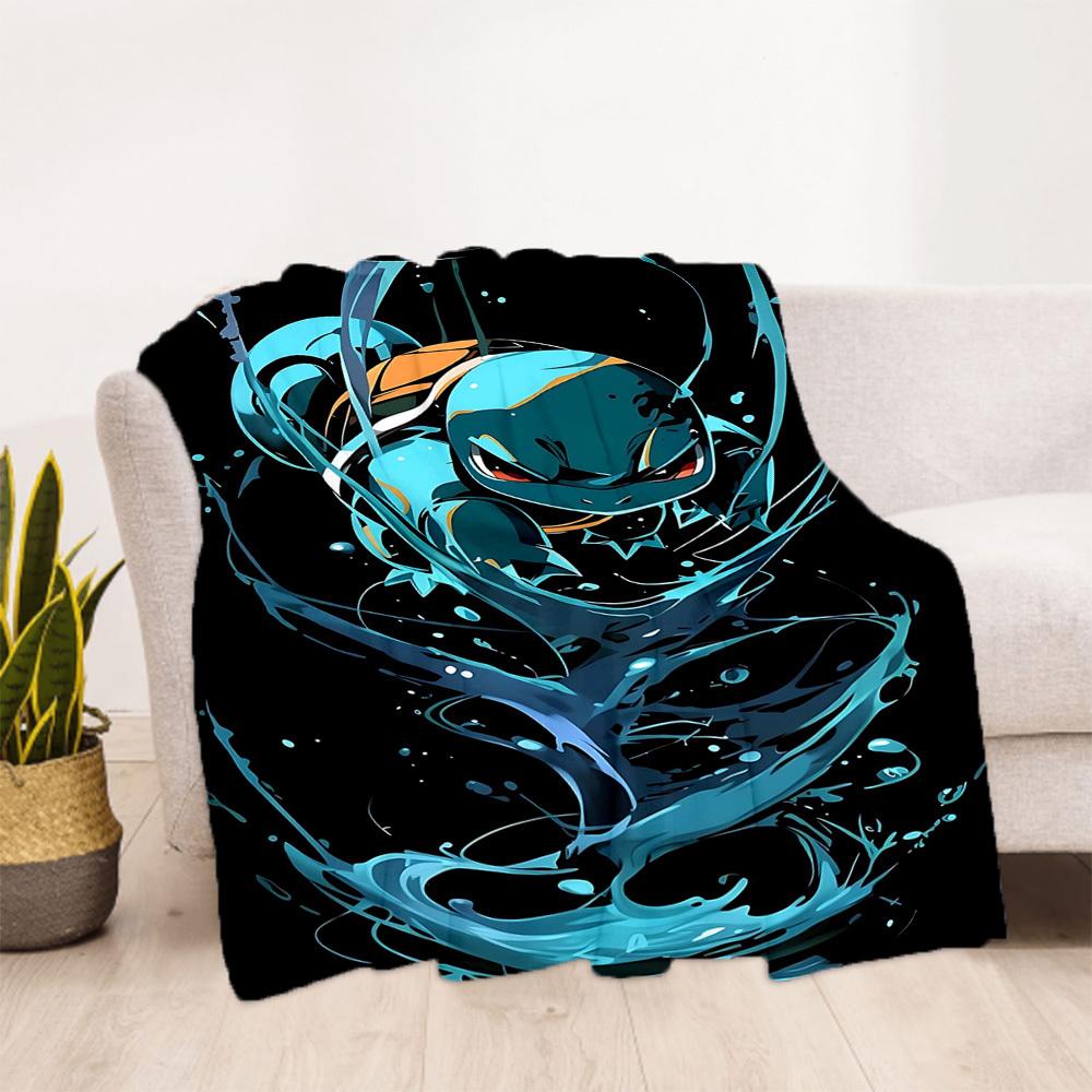 1pc Pokemon Squirtle All-Season Comfort, Outdoor Flannel Blanket - Soft, Warm & Cozy for Naps, Camping & Travel 088