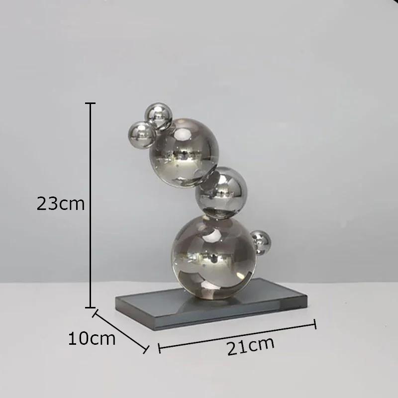Creative Spherical Geometry Ornaments Crystal Ball Stacking Crafts Desk Decoration Abstract Artwork Statue Room Aesthetic Decor