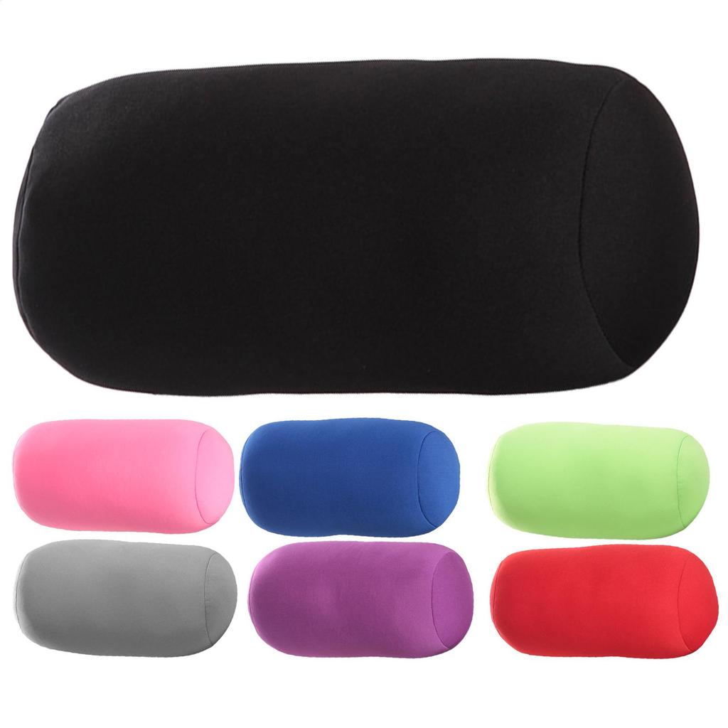 Microbead Pillow Soft Head Pillow Cylindrical Pillow Microbead Back Cushion Roll Pillow Convenient Travel Office Nap Cushion