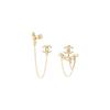 CHANEL Metal Double C Crystal Metal Earrings Women's Gold