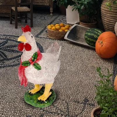 Chicken Lantern Resin Christmas Statues Decor Decorative Garden Stakes for