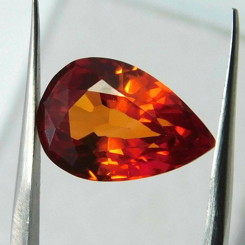 8.20 Ct Natural Ceylon SAPPHIRE Pear Shape Orange Color CERTIFIED Loose Gemstone