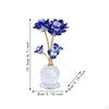 Lotus Flower Figurine Artwork Glass Statue for Cabinet Wedding Shelves