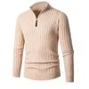 Autunno e Inverno Maglione da Uomo a Maniche Lunghe a Righe Verticali a Semicollo Alto con Fondo Zippato Maglione da Uomo
