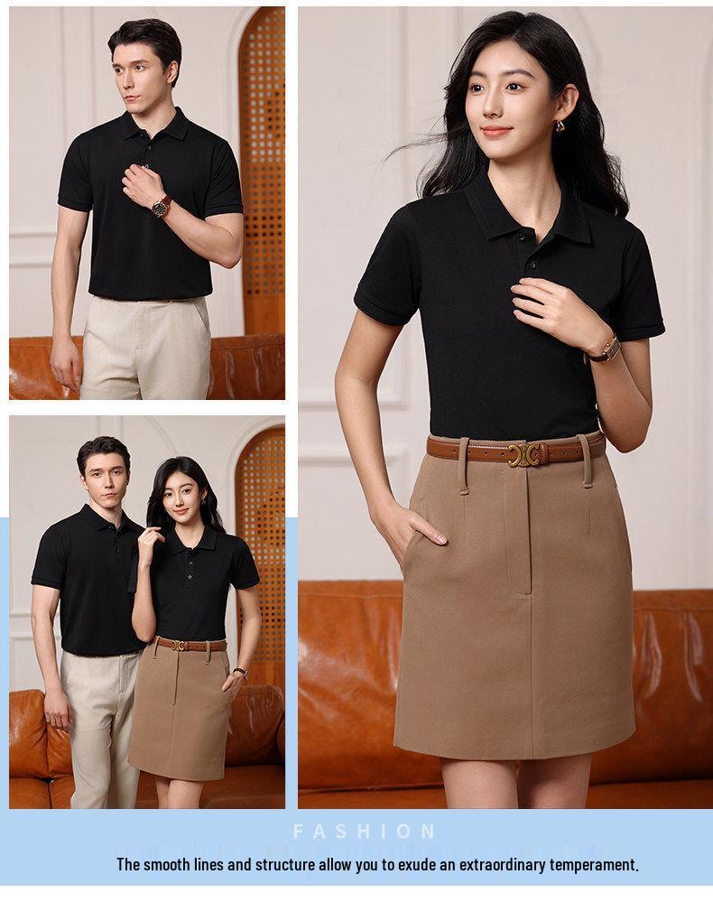 Ice Silk Polo Work Shirt - Short Sleeve, Logo Print, Summer Team Uniform