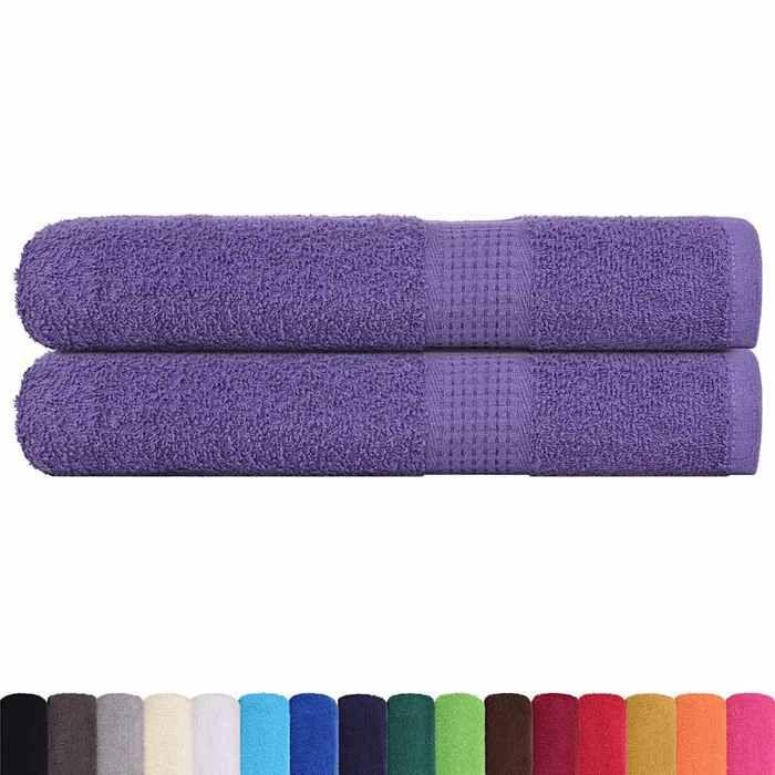 VidaXL Serviettes de sauna 2 pcs violet 80x200 cm 360 g/m² 100% coton, serviette, serviette de bain, serviette en coton 136887
