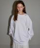 RONRON Mini Point Label Over Fit Long Sleeve White
