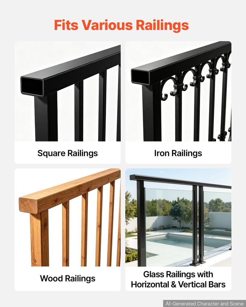 Balkon-Hängetisch 1200 x 370 mm 27 kg Klappbarer Geländer-Stehtisch, für den Außenbereich Terrasse Garten Terrasse, Passend für 35-60 mm Geländer, 5-stufig verstellbar