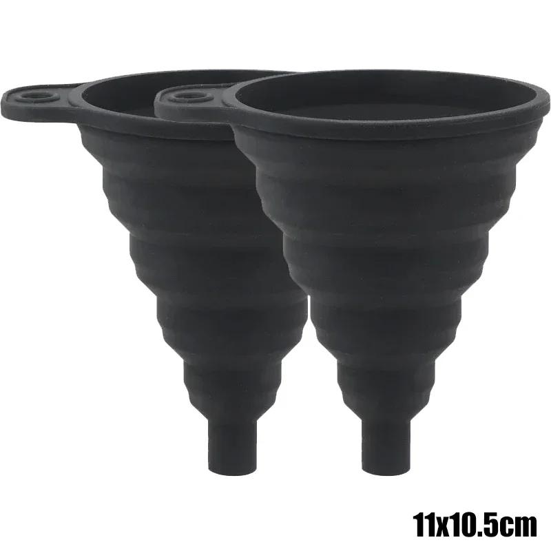 Entonnoir Pliable En Silicone Pour Moteur De Voiture, 2 Pièces, Liquide De Lavage, Changement De Liquide, Portable, Changement D'huile