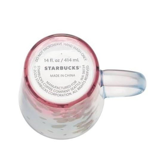 Starbucks SAKURA 2025 heat-resistant glass mug spring season blend 414ml cherry blossom cup coffee sparkling cute stylish birthday present gift