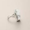 925 Sterling Silver Coffin Ring, White Howlite Gemstone Ring, Minimalist Boho Statement Ring, Handmade Geometric Coffin Jewelry
