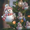 10Pcs Christmas Decoration Pendant 2D Acrylic Christmas Snowman Christmas Tree Pendant for Home Decor Navidad New Year Gifts