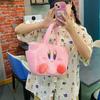 Borsa a Mano Cartone Animato Peluche Kirby con Chiusura a Zip per Uso Quotidiano