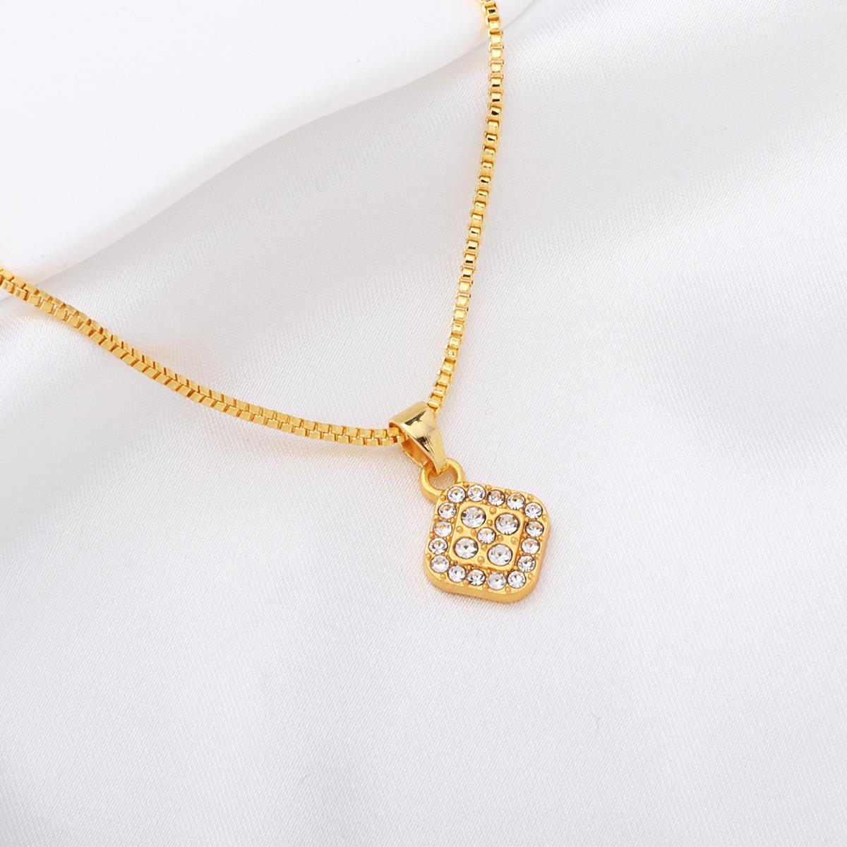 

Light Luxury Diamond Geometric Necklace Ring Earrings 3-piece Set Stylish Simple Versatile Jewelry Set