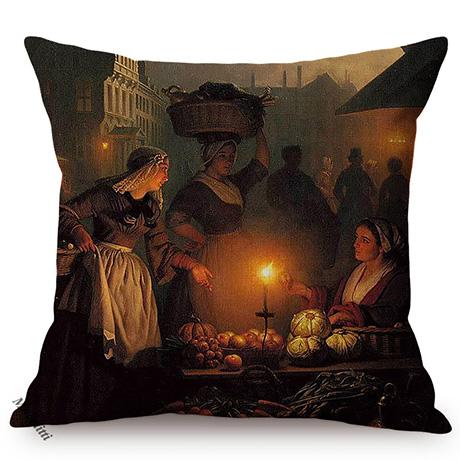 Classic Renaissance Oil Painting Art Throw Pillow Case Europe Vintage Elegant Lady Woman Portrait Sofa Decoration Cushion Cover