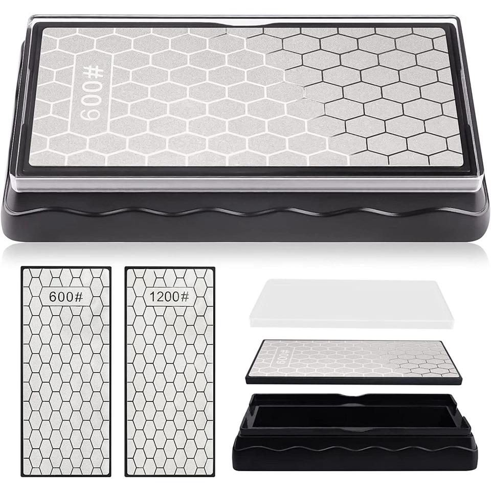 DE Warehouse 24H Shipping Free Delivery 400&1000 600&1200 LARGE DOUBLE-SIDED DIAMOND SHARPENING STONE SHARPENER GRIT KITCHEN