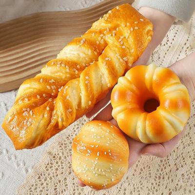 Simulation Bread Squeeze Toys Stress Relief Realistic Food Fidget Toy Decompression Cake Cheese Bagel Bread Toy