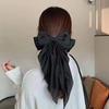Women Large Bow Hairpin Elegant Long Ribbon Bow Hair Pins Fashion Simple Hair Clip Back Head Clips Half Tied Hair Accessories
