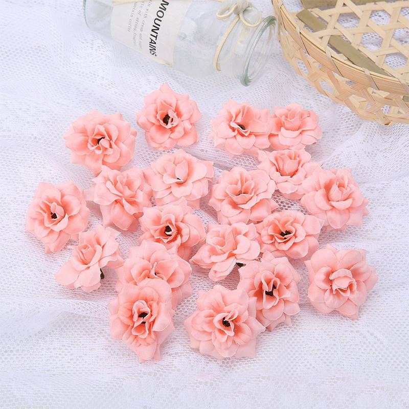 5/10/20Pcs 4.5cm Red Silk Artificial Rose Heads for Home Room Decorations Wedding Decoration DIY Bride Wreath Accessories