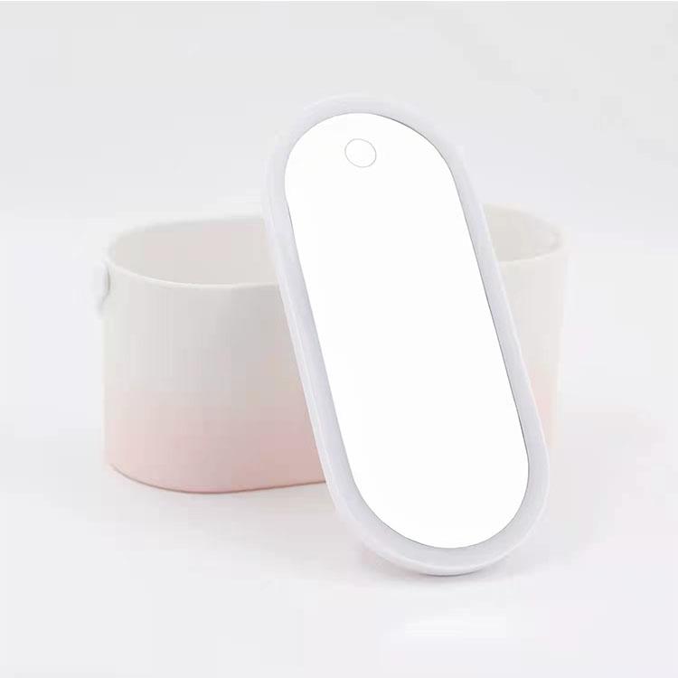Hot Selling USB Charging Magnifying Fold Storage Box Makeup Mirror Desktop 3 Mode Fill Lighting Up Mirror with Led Light