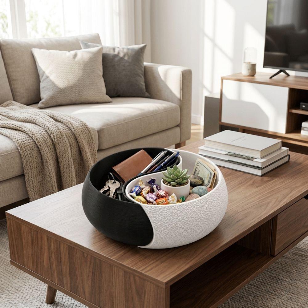 Flat Bottom Storage Tray 3D Printed Jewelry Tray Zen Style Nut Serving Bowl Bookshelf Decor