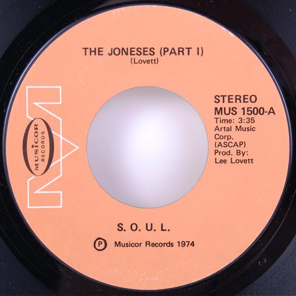 

7inch Record S.O.U.L. - The Joneses MUS1500 Musicor Records 1974 US Soul/Funk Used
