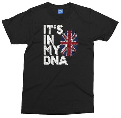 IT’S IN MY DNA T-shirt Unisex British Flag Tee Union Jack Top UK Ethnicity Shirt
