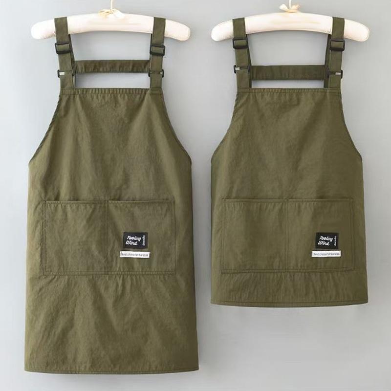 Household Canvas Apron Oil-Proof Can Wipe Hands Kitchen Cookingmen Women Adult With Tool Pockets Fashion Coffee Over Apron