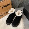Fashion 2024 Luxury Winter Women Short Plush Warm Snow Boots Casual Shoes New Suede Fur Chelsea Ankle Boots Flats Platform Ladies Shoes