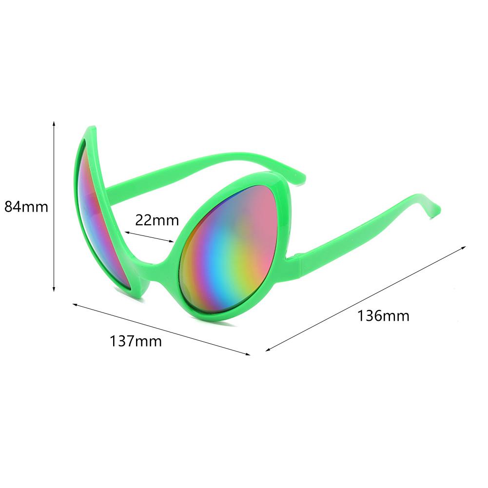 Lustige Alien-Partybrillen ET-Sonnenbrillen Urlaubs-Tanz-Aliens-Kostüm Alternative Formen Regenbogenfarbene Gläser Sonnenbrillen Partyzubehör
