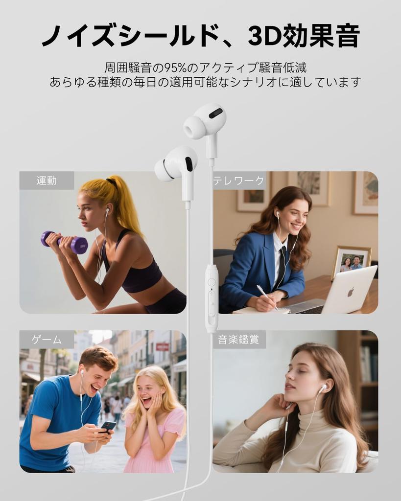 Wired Earphones New Set of HiFi Clear Compact and Comfortable Remote Ergonomic No Compatible with iPhone and Perfect for and Running Type-C (2025