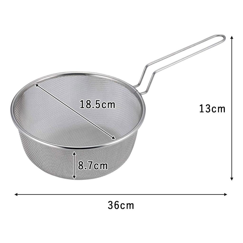 Shimomura Kihan 20cm Stainless Steel Strainer for Boiling and Draining Pots in Dishwasher Durable Deep Convenient for and Made in Product 40854 [Made