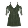 Women’s V Neck Cold Shoulder Mini Dress with Detailing and Short Sleeves for Casual and Party Wear Outfits
