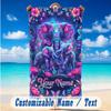 Elephant Theme Beach Towel Personalized Custom Name & Text Soft Quick Dry Beach Towel for Swimming Travel