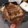 Women's 70cm Leopard Print Silk Scarf - Versatile Square Scarf for Professional and Casual Wear