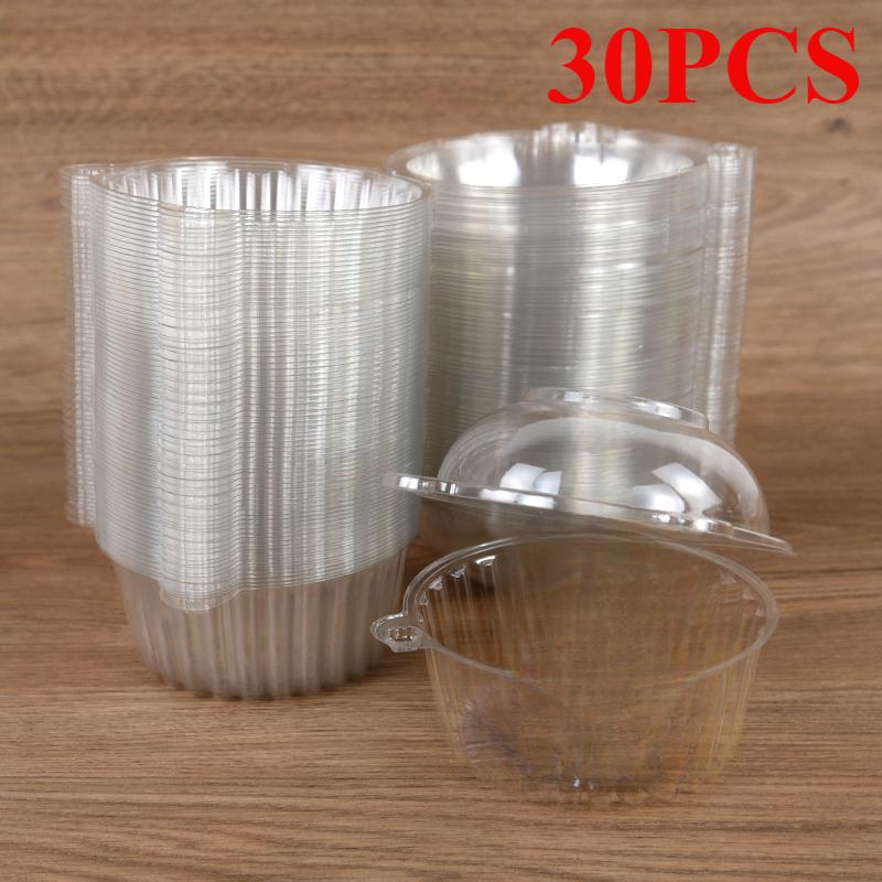 

100Pcs Cupcake Packaging Box Clear Dessert Donut Muffin Cake Container Holder Wedding Birthday Party Supplies Christmas Decor 11.4x11.4x8cm