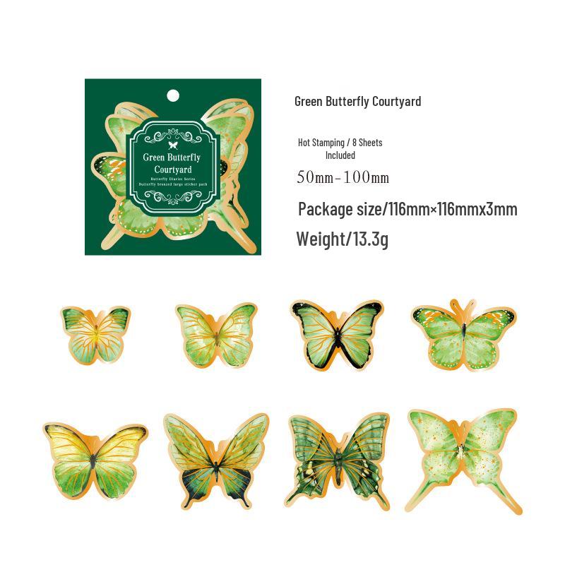Gold Foil Butterfly Sticker Pack - Diary Series (6 Styles)