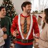 Lustiger Herren-Weihnachts-Novelty-Kapuzenpullover, Leichter Rundhals-Pullover