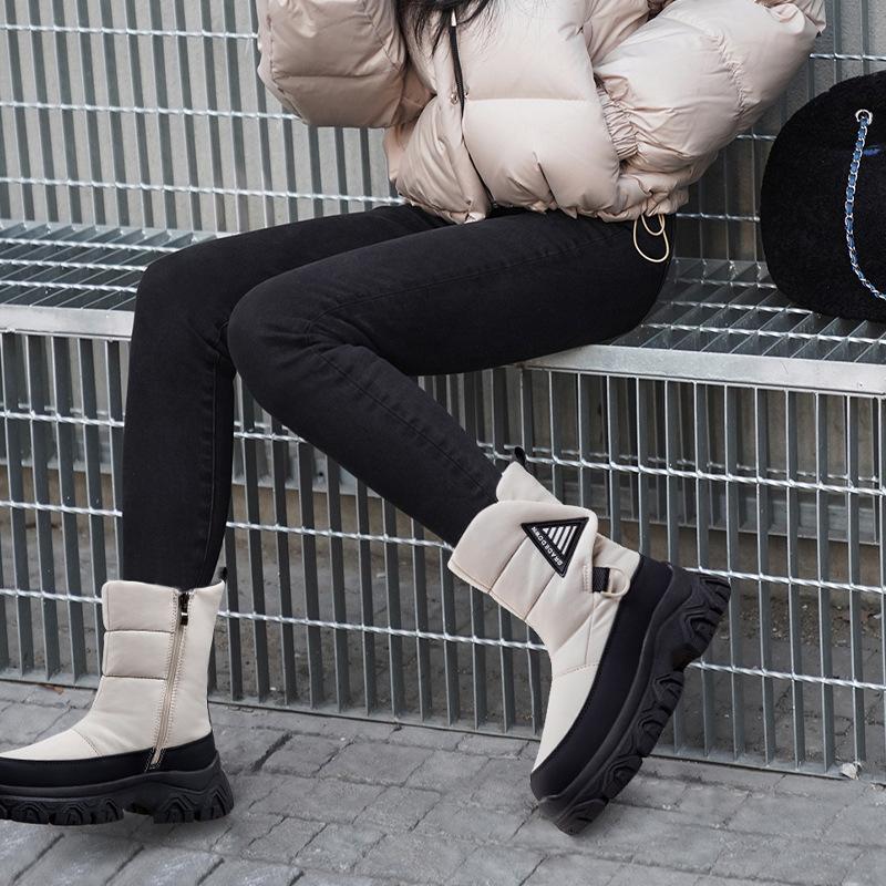 Fashion 2026Winter Boot for Women Thickened Plush Warm Snow Boots Women Mid-calf Boots Winter High-top Cotton Shoes Platform Boot Botas