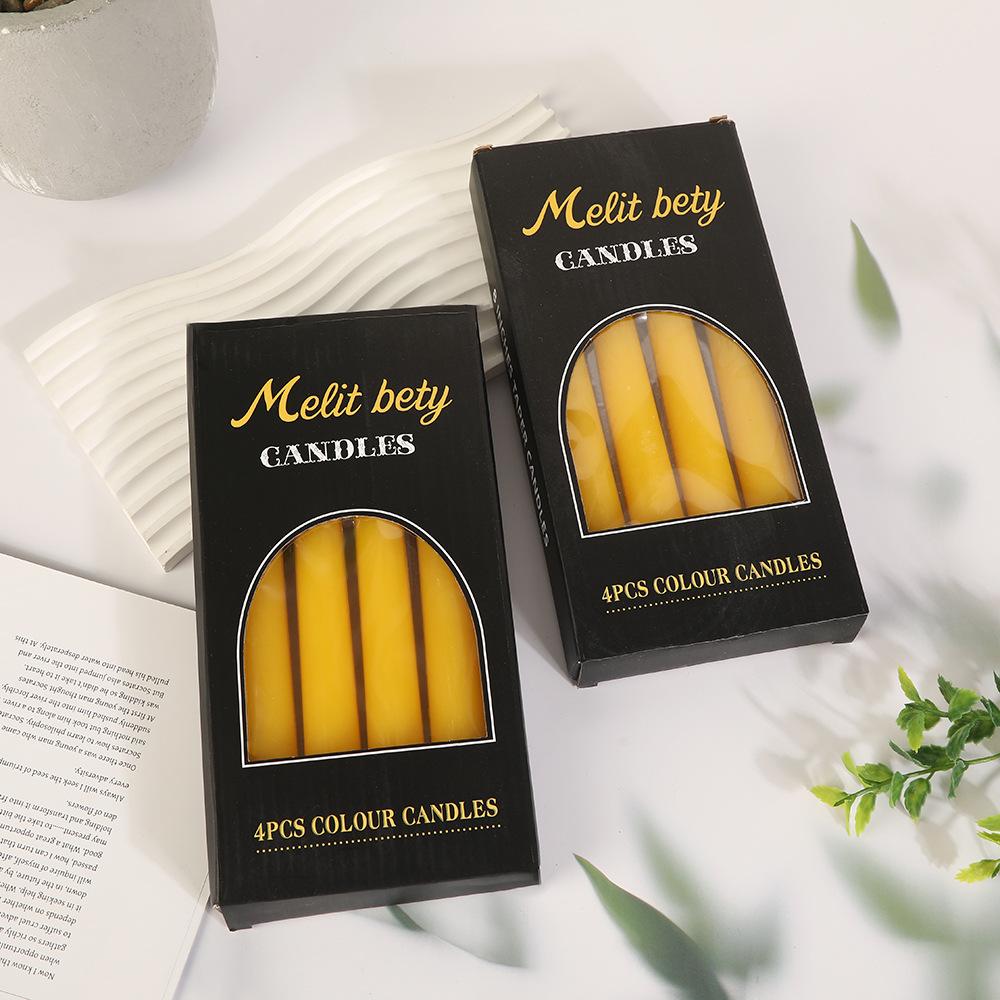 Handmade Yellow Beeswax Cone Pole Long Pole Candle Home Non-romantic Wedding Candlestick Pole Wax