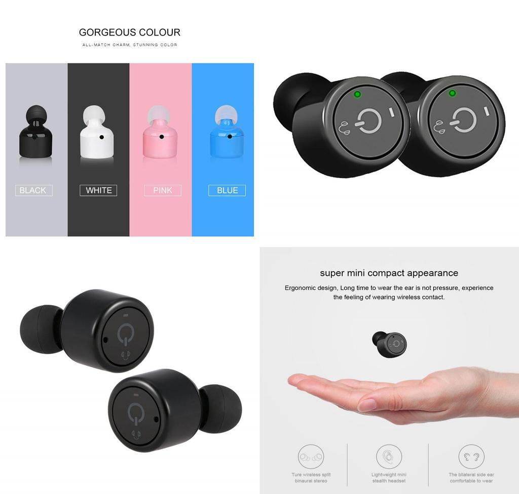 Mini Tws Twins Wireless Inear Stereo Sport Bluetooth Earphones With Compact Design And Longlasting Battery