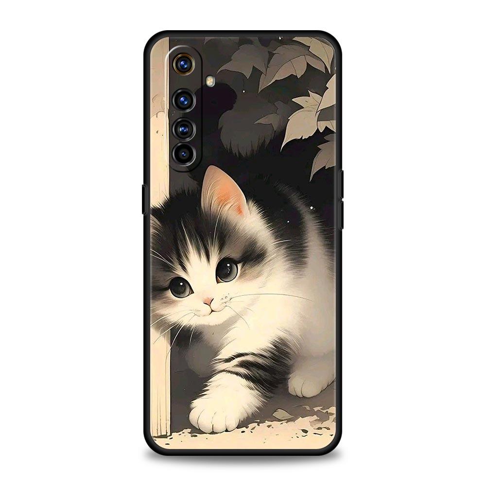 

Чехол-бампер для телефона Realme 13 12 11 10 9 Pro Plus GT3 GT2 C21 C25 C35 C53 C55 C67 Pro 5G, мягкий ТПУ, с цветным дизайном кошки, чехол-сумка Funda Realme 10